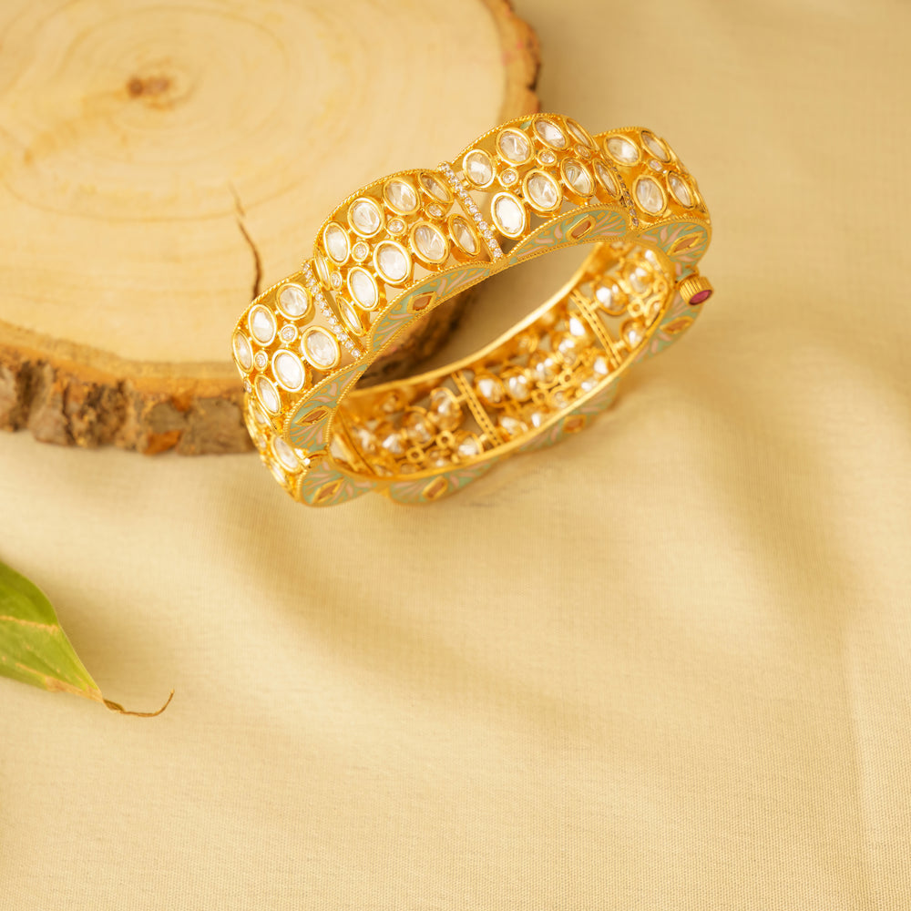 Heena Minakari Gold Kundan kadas zevarbygeeta