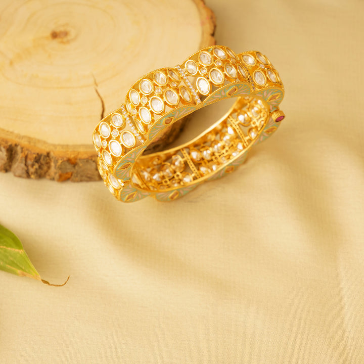 Heena Minakari Gold Kundan kadas zevarbygeeta