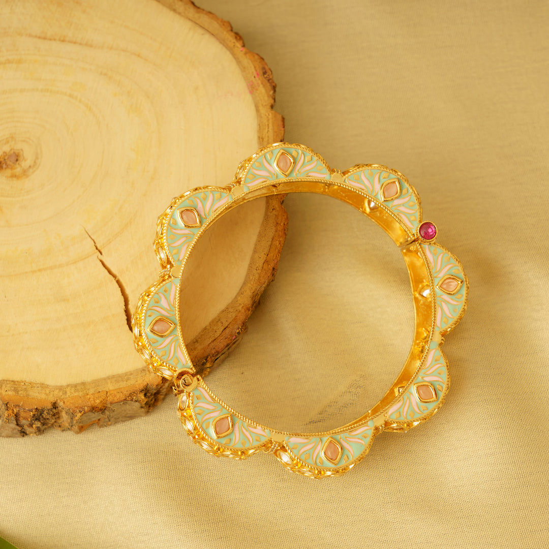 Heena Minakari Gold Kundan kadas zevarbygeeta