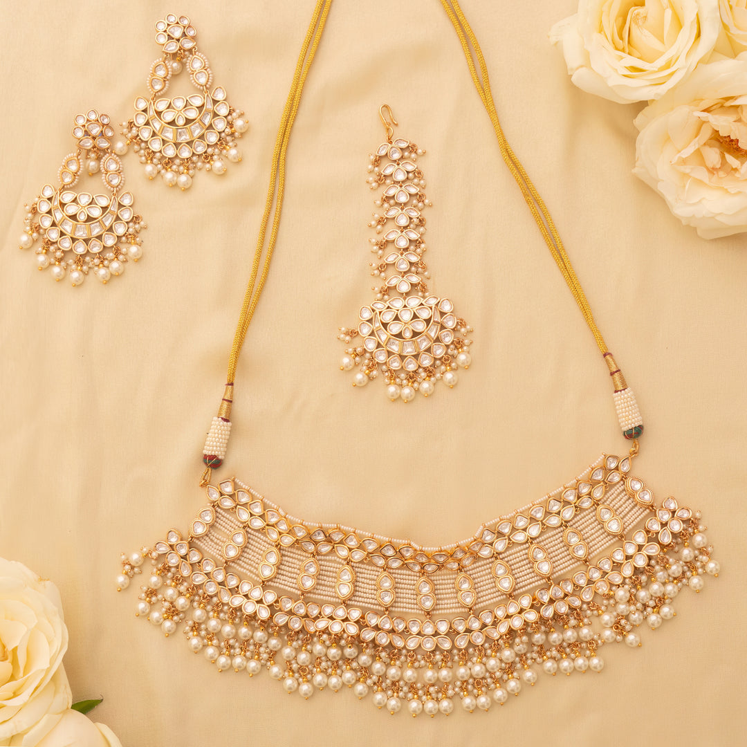 Zaina Pearl Kundan Set zevarbygeeta