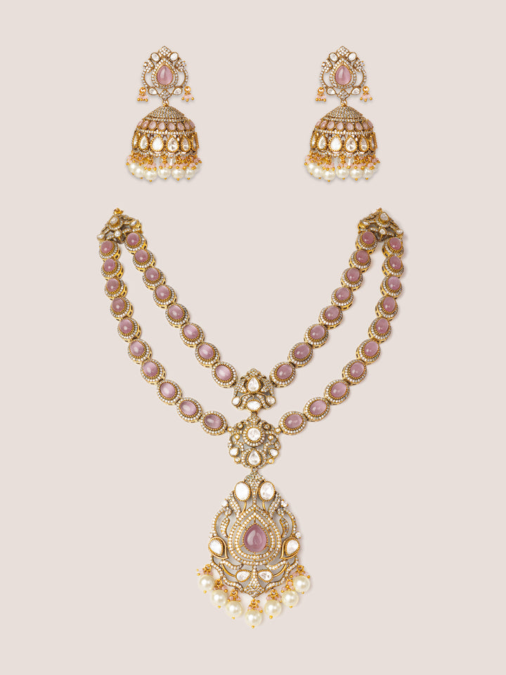 Riza Pink Polki Long Set