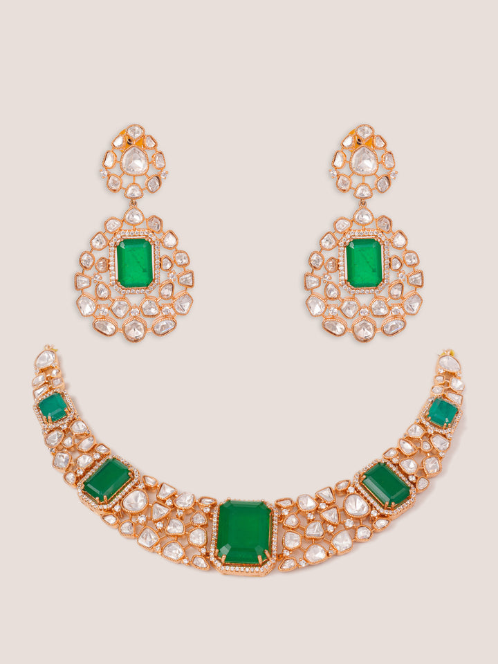 Samika Green Kundan Necklace Set