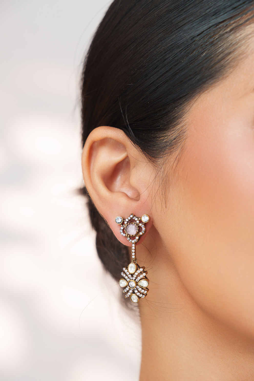 Hridyansh Pink Polki Necklace Set