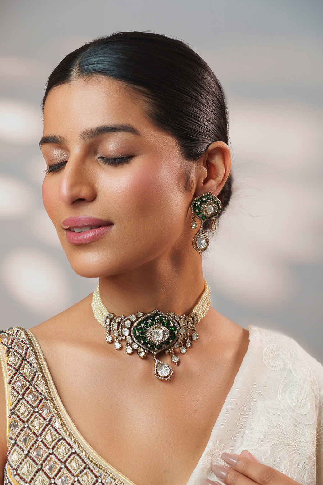 Malini Green Polki Choker
