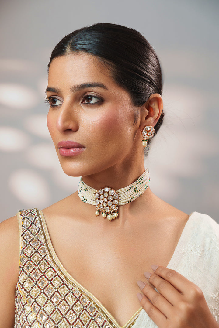 Vrishti Green Kundan Choker