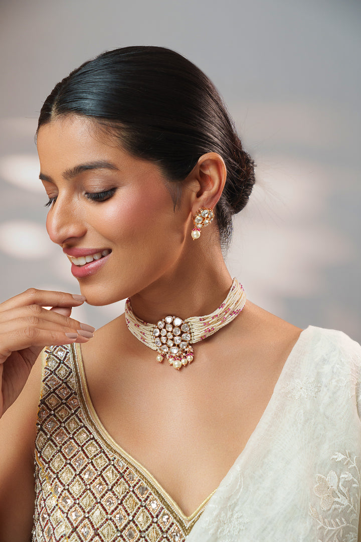 Vrishti Red Kundan Choker