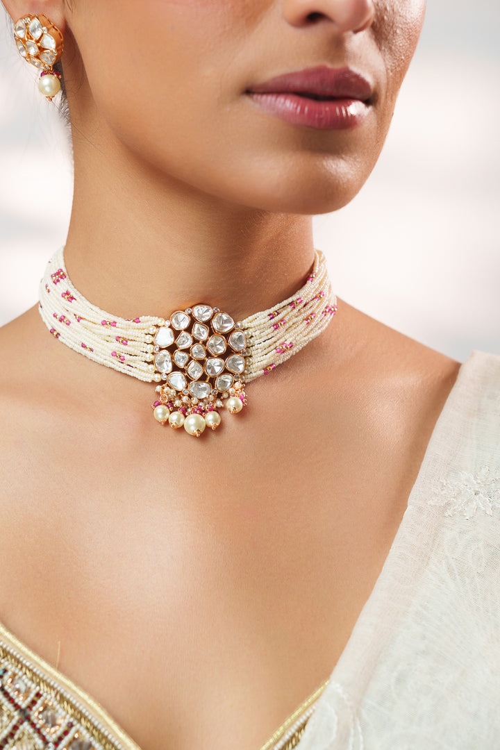 Vrishti Red Kundan Choker