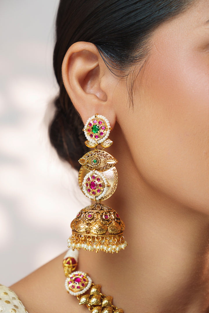 Avni Temple Kundan Necklace Set