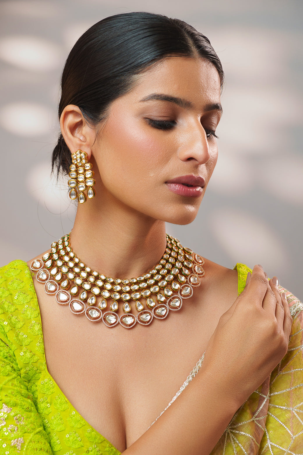 Adhira Kundan Polki Necklace Set