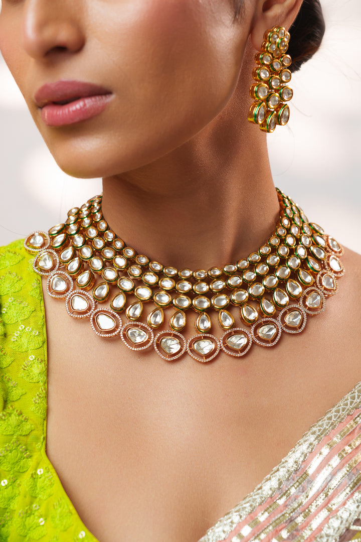 Adhira Kundan Polki Necklace Set