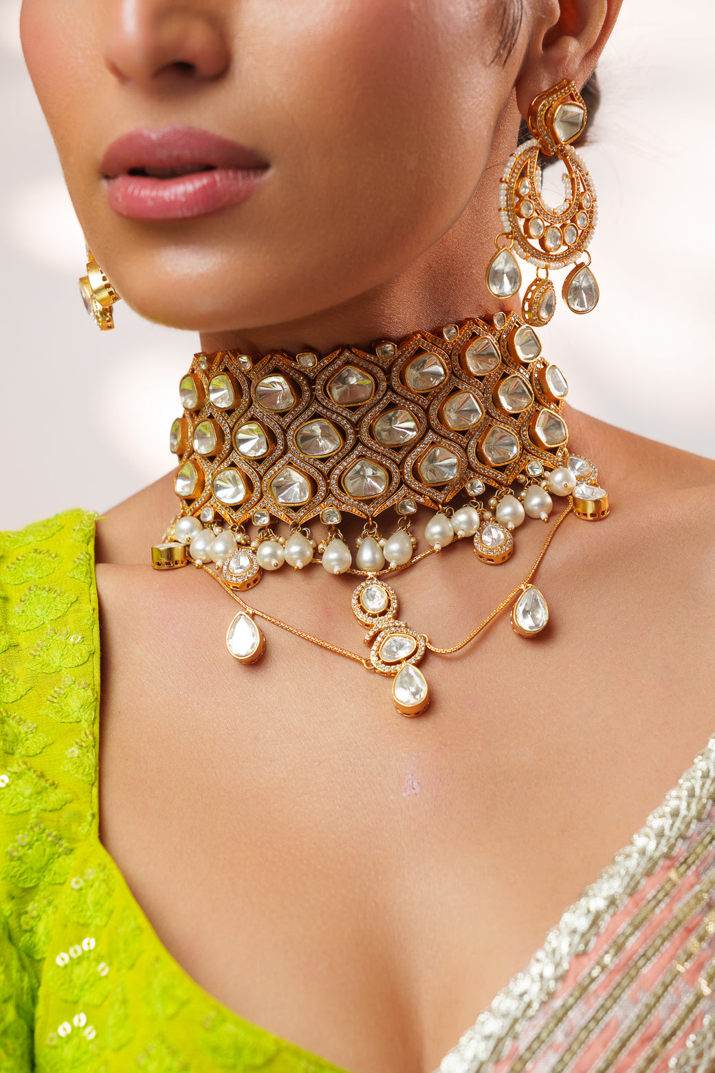 Varsha Moissanite Polki Choker