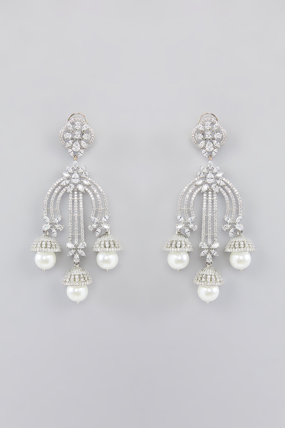 Windsor Pearl Drop Diamond Earrings zevarbygeeta