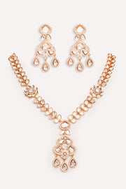 Avenya Long Kundan Necklace Set