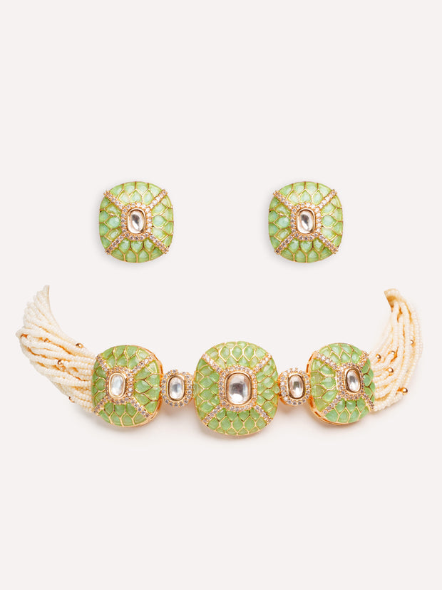 Laya Mint Green Kundan Choker Set