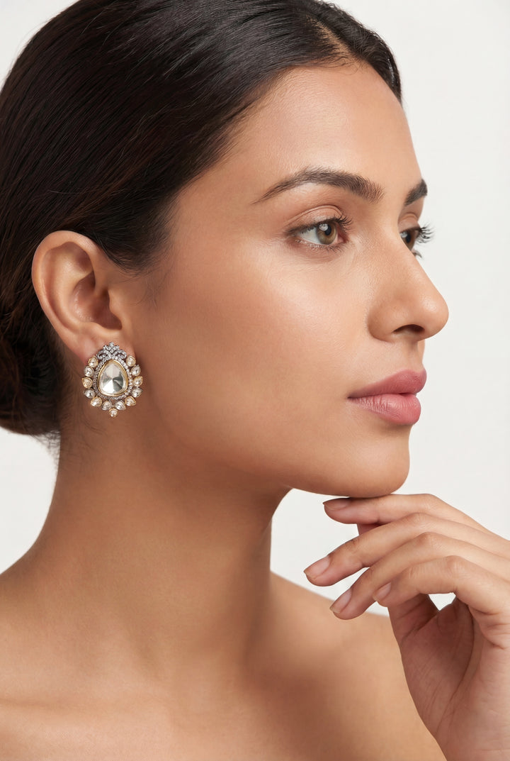 Kavyanshi Polki Stud Earrings - Zevar by Geeta