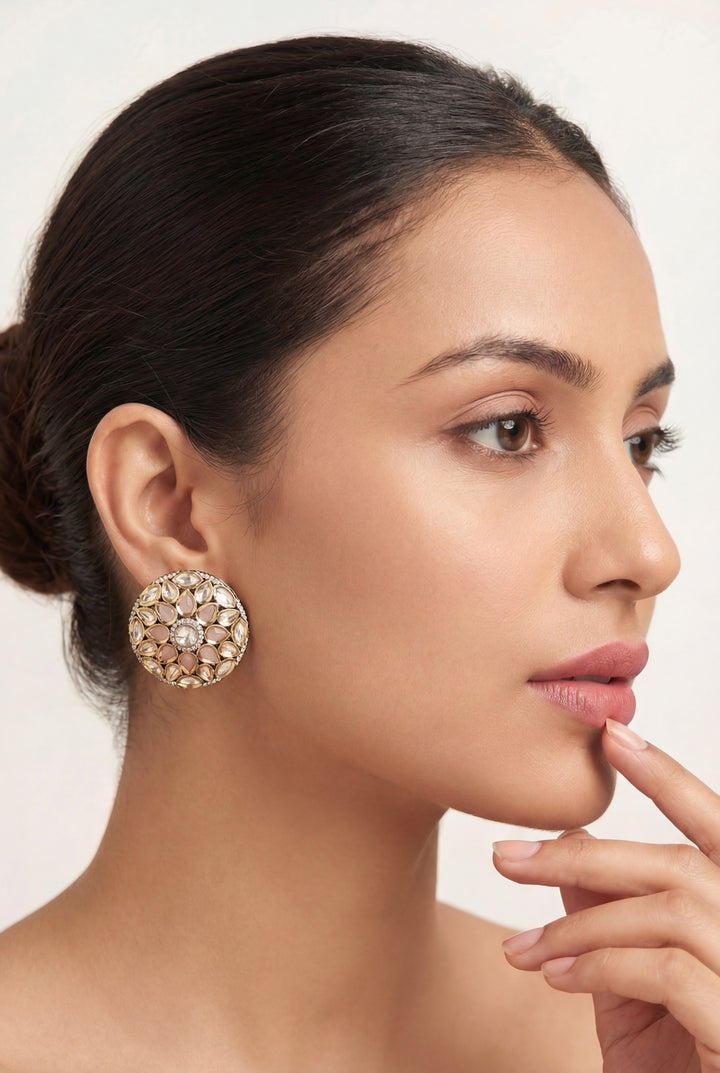 Gazala Big Floral Kundan Studs
