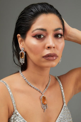 Nikki Diamond Long Necklace set zevarbygeeta