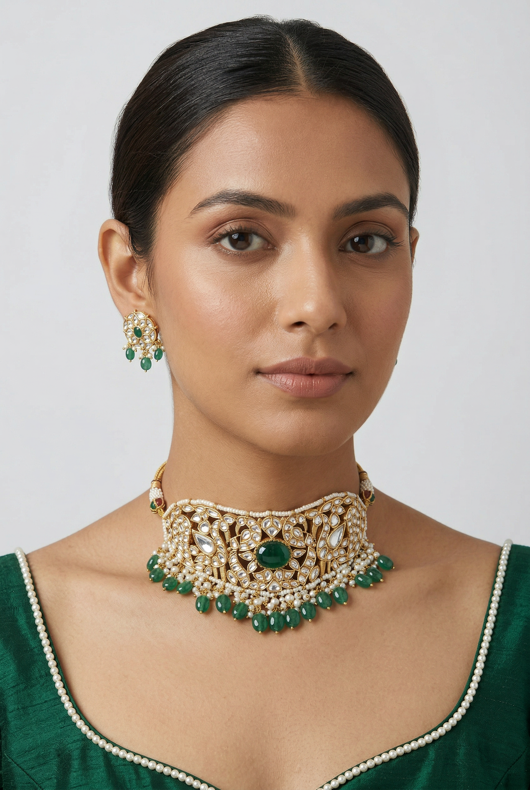 Sumeera Green Kundan Choker