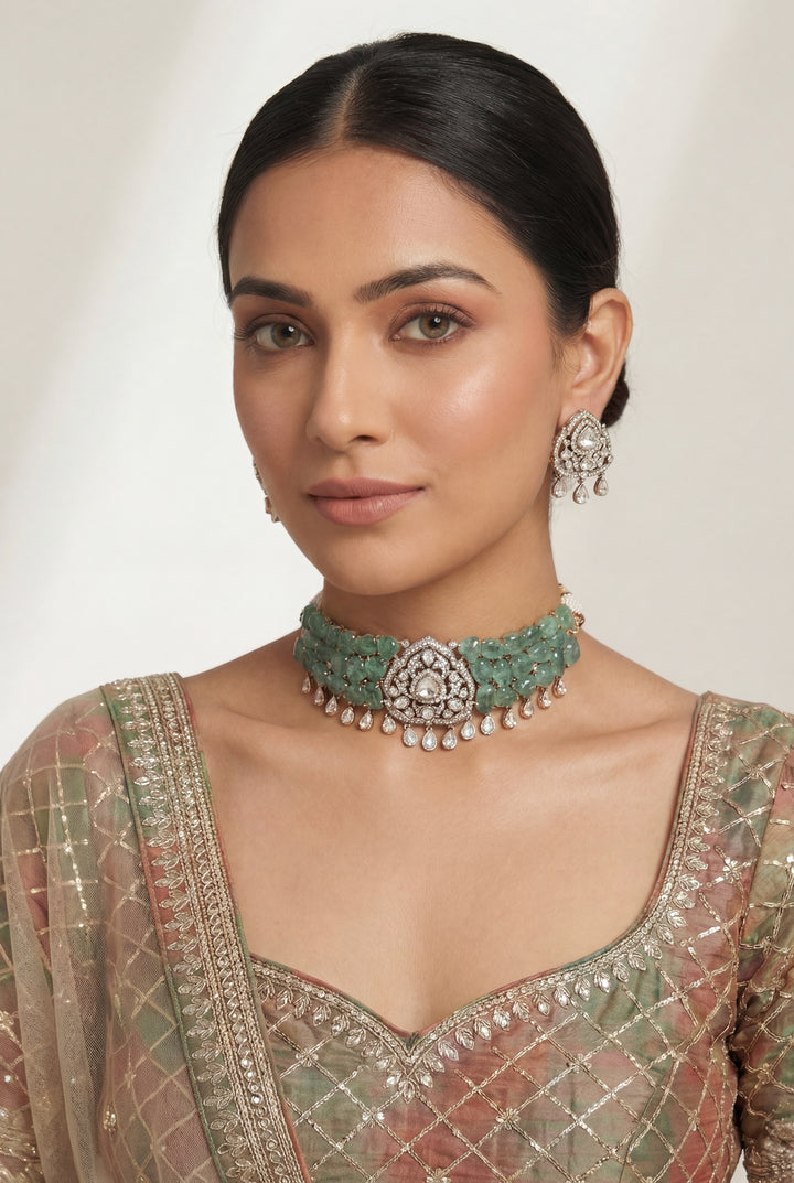 Anjuni Green Polki Choker