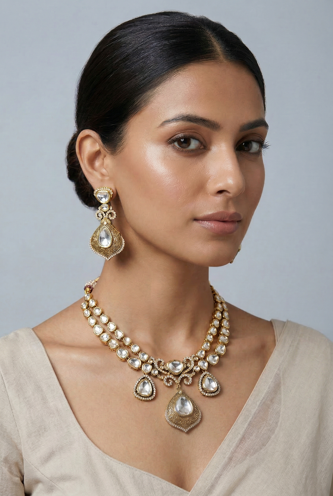 Nirvah Moissanite Necklace Set