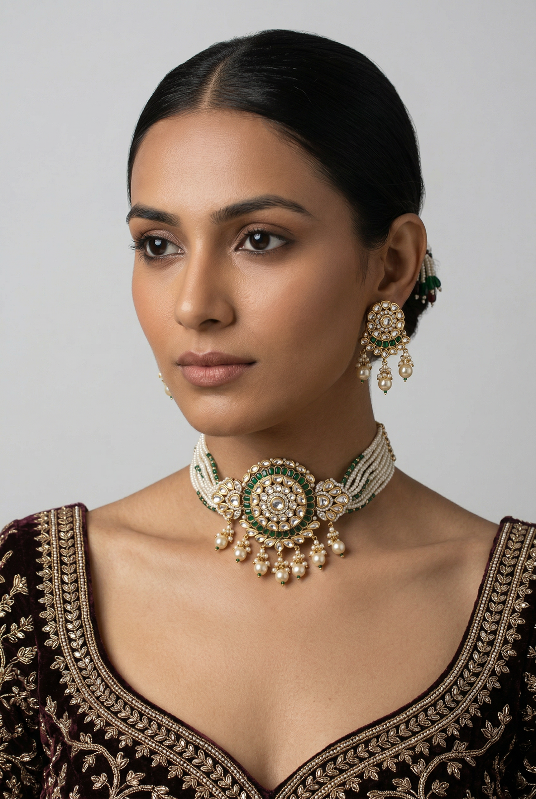 Laisha Green Kundan Choker