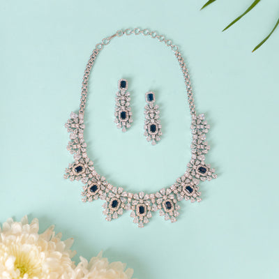 Jenny Sapphire Diamond Necklace Set zevarbygeeta
