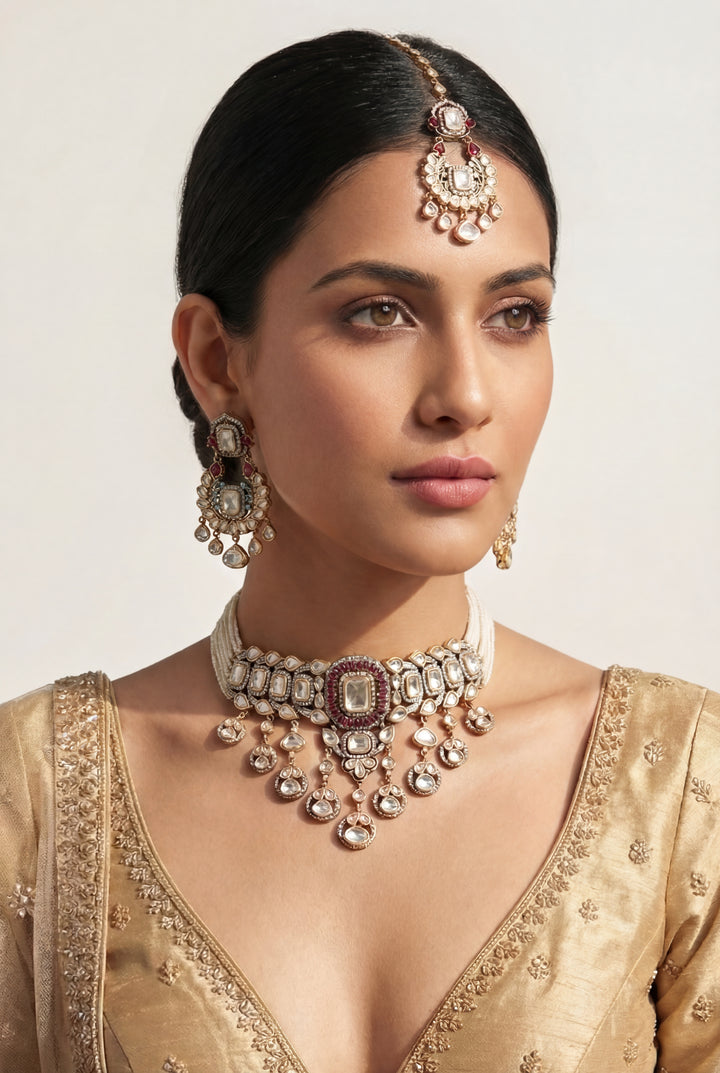 Heerani Pink Polki Choker