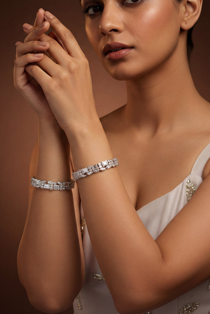 Fiza White Diamond Bangles