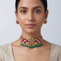 Aahiri Pink Meenakari Kundan Choker