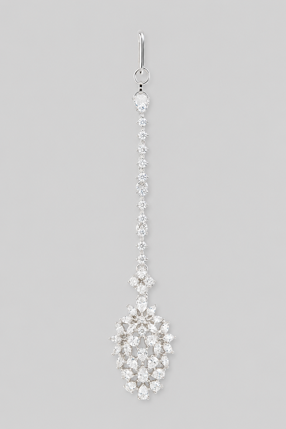 Surbhi White Finish Diamond Maangtika - alternate view