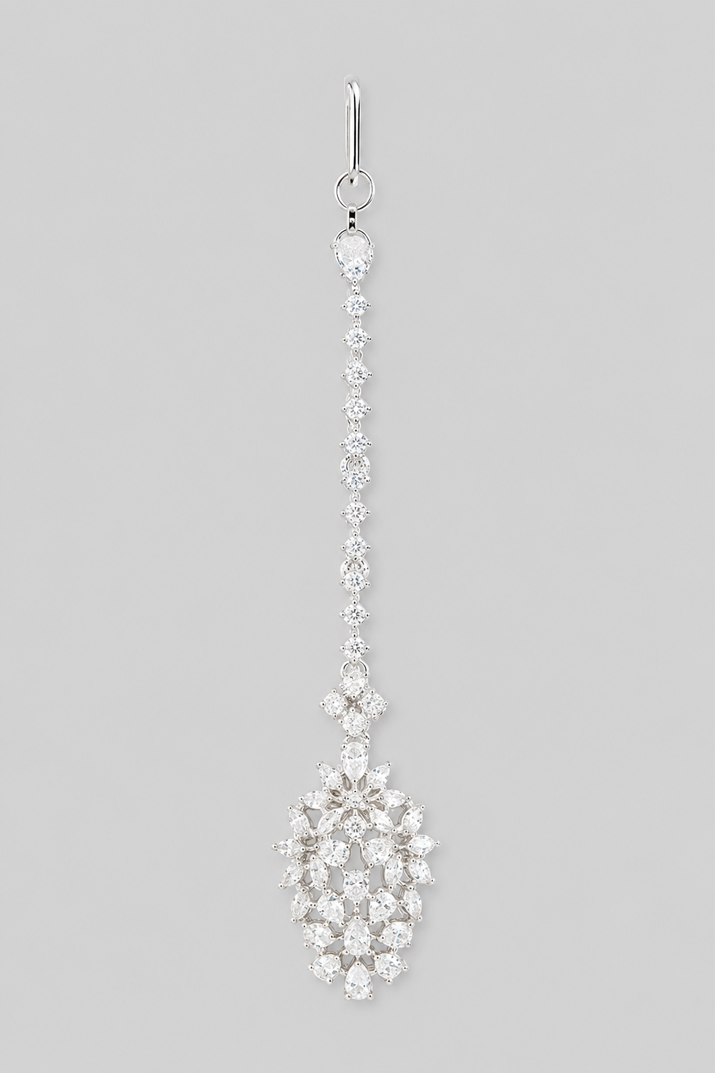 Surbhi White Finish Diamond Maangtika