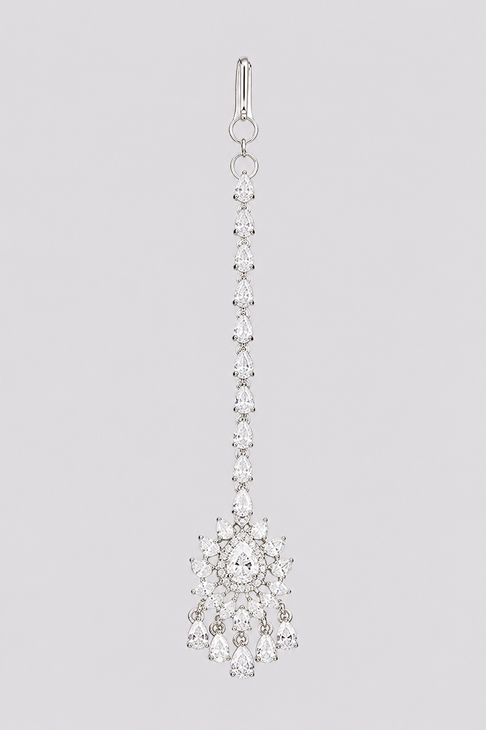 Shruti White Finish Diamond Maangtika - alternate view