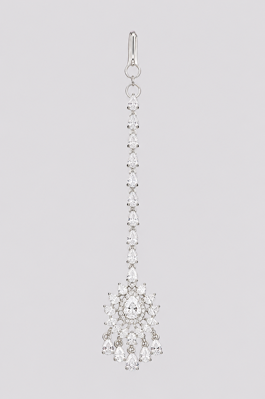 Shruti White Finish Diamond Maangtika