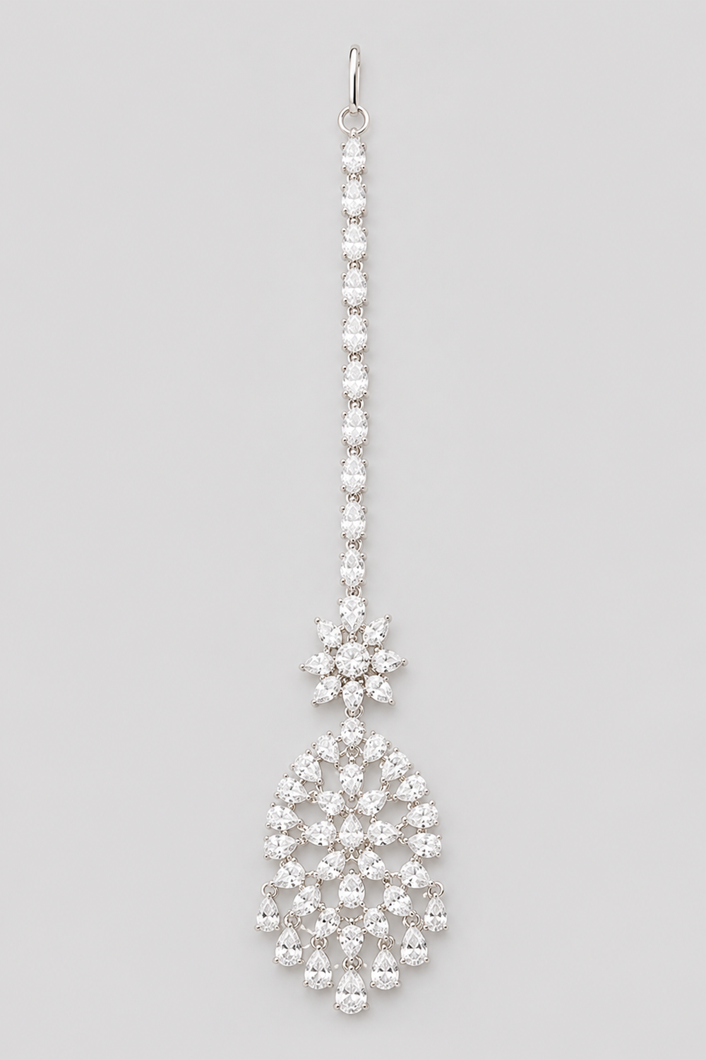 Akansha White Finish Diamond Maangtika - alternate view