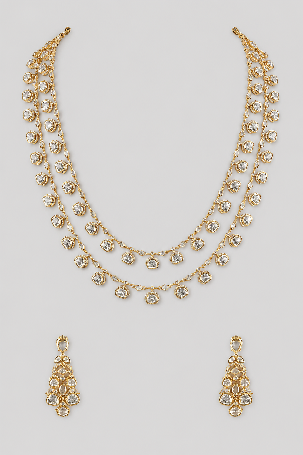 Yashira Gold Finish Moissanite Long Set - alternate view