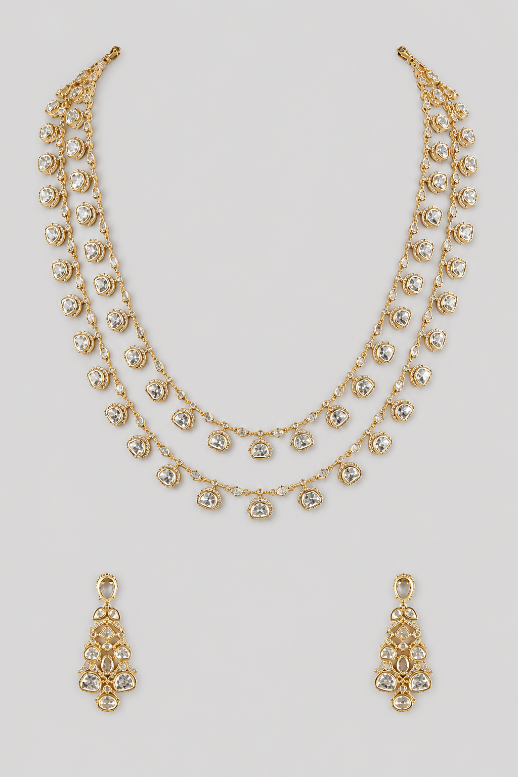 Yashira Gold Finish Moissanite Long Set