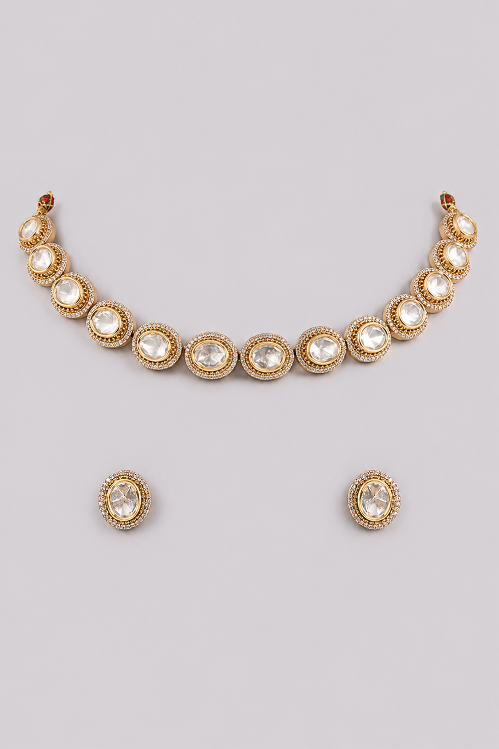 Malvika One Line Two Tone Polki Necklace Set - alternate view