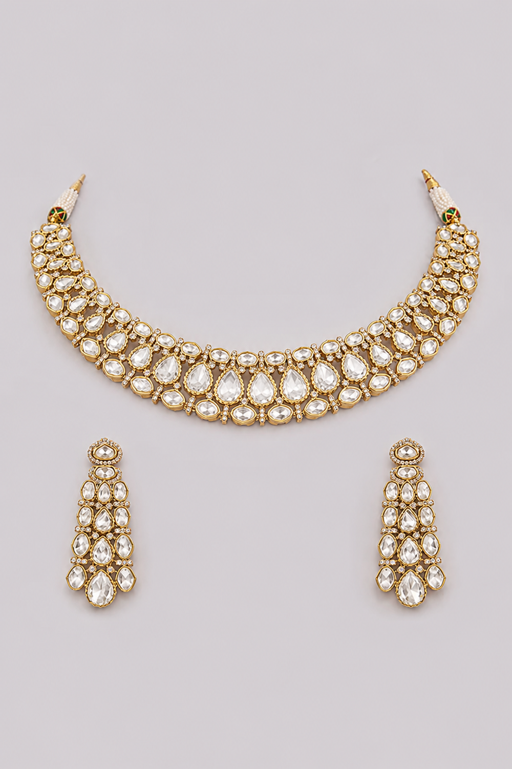 Aabharika Two Tone Polki Necklace Set - alternate view