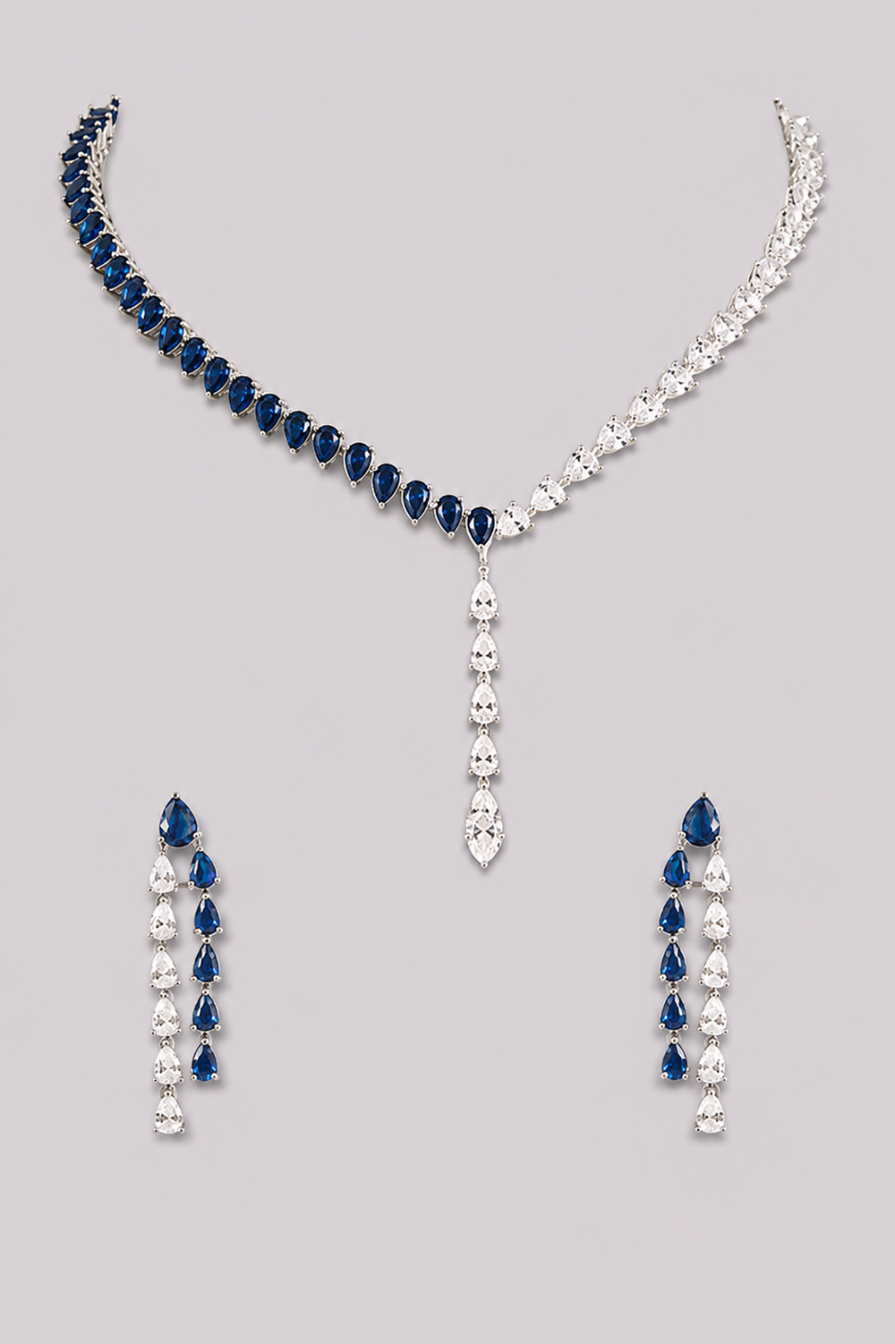 Taarika Sapphire Diamond Necklace Set - alternate view