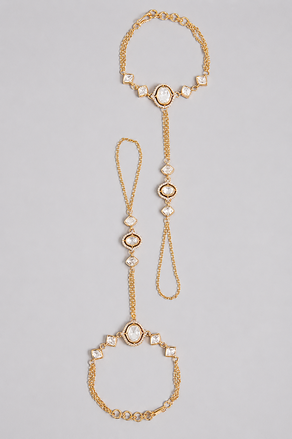 Koyela Gold Finish Kundan Hathphool - alternate view