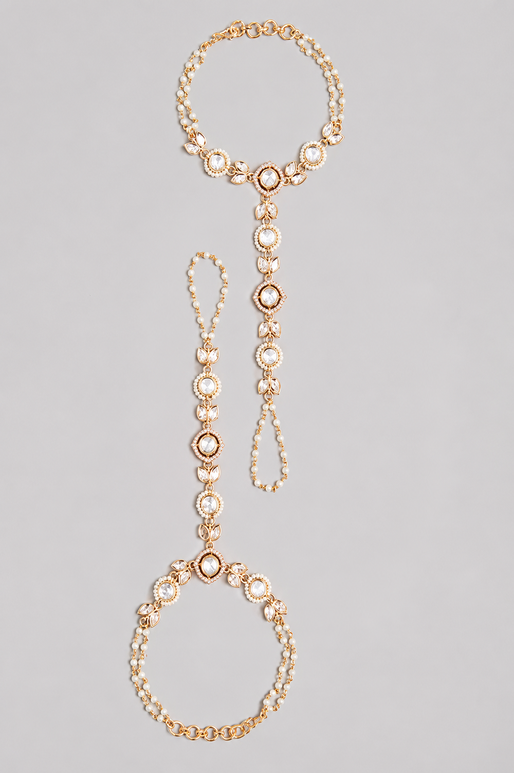 Tanvika Gold Finish Kundan Hathphool - alternate view