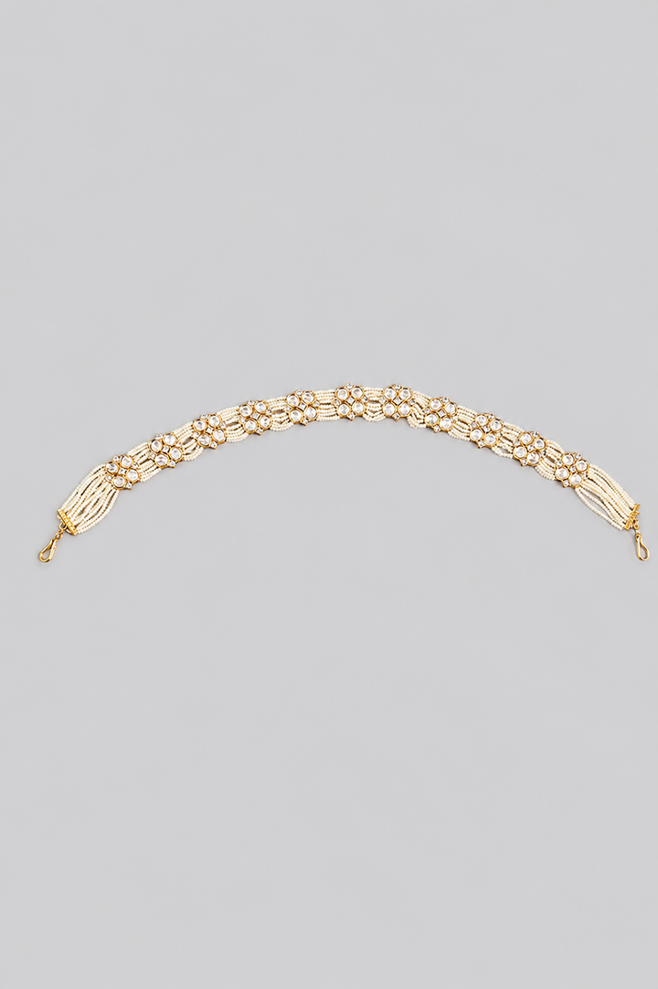 Vatsala Pearl Gold Finish Kundan Sheeshpatti