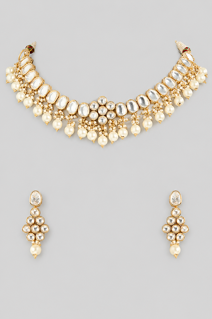 Juhi Floral Kundan Necklace Set