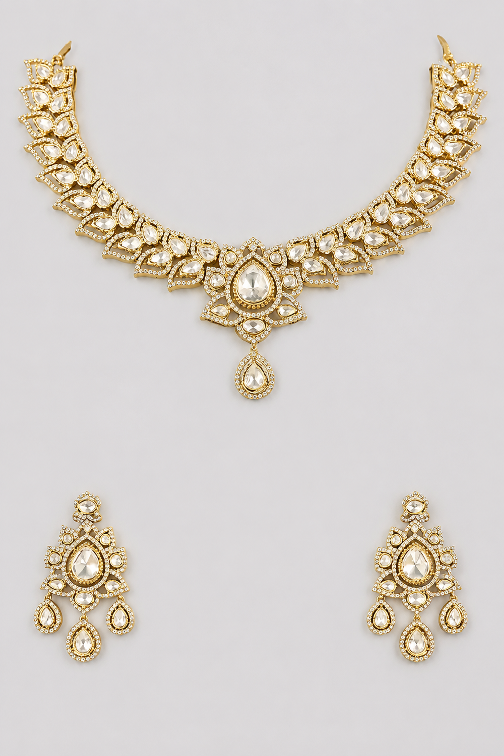 Mohiniya Two Tone Polki Necklace Set - alternate view