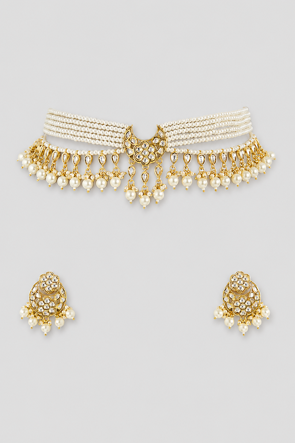 Chandrikaa Pearl Kundan Choker - alternate view