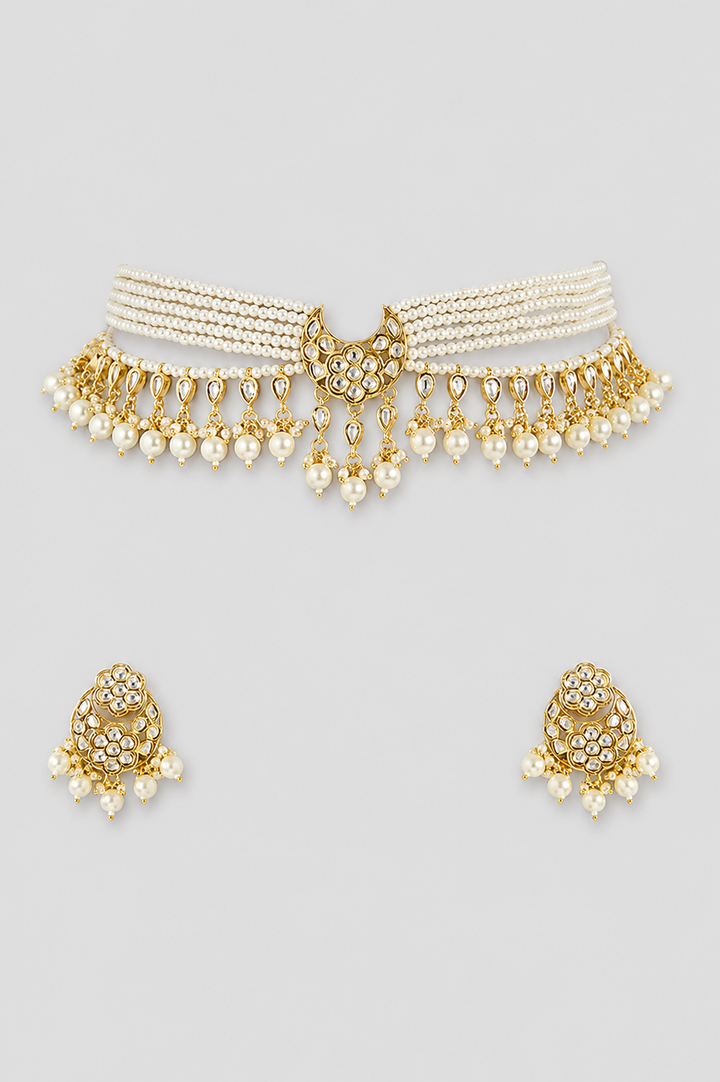 Chandrikaa Pearl Kundan Choker