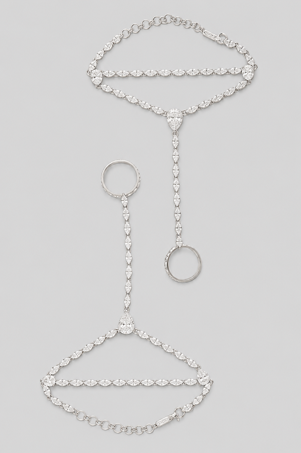 Rayesha White Finish Diamond Hathphool - alternate view