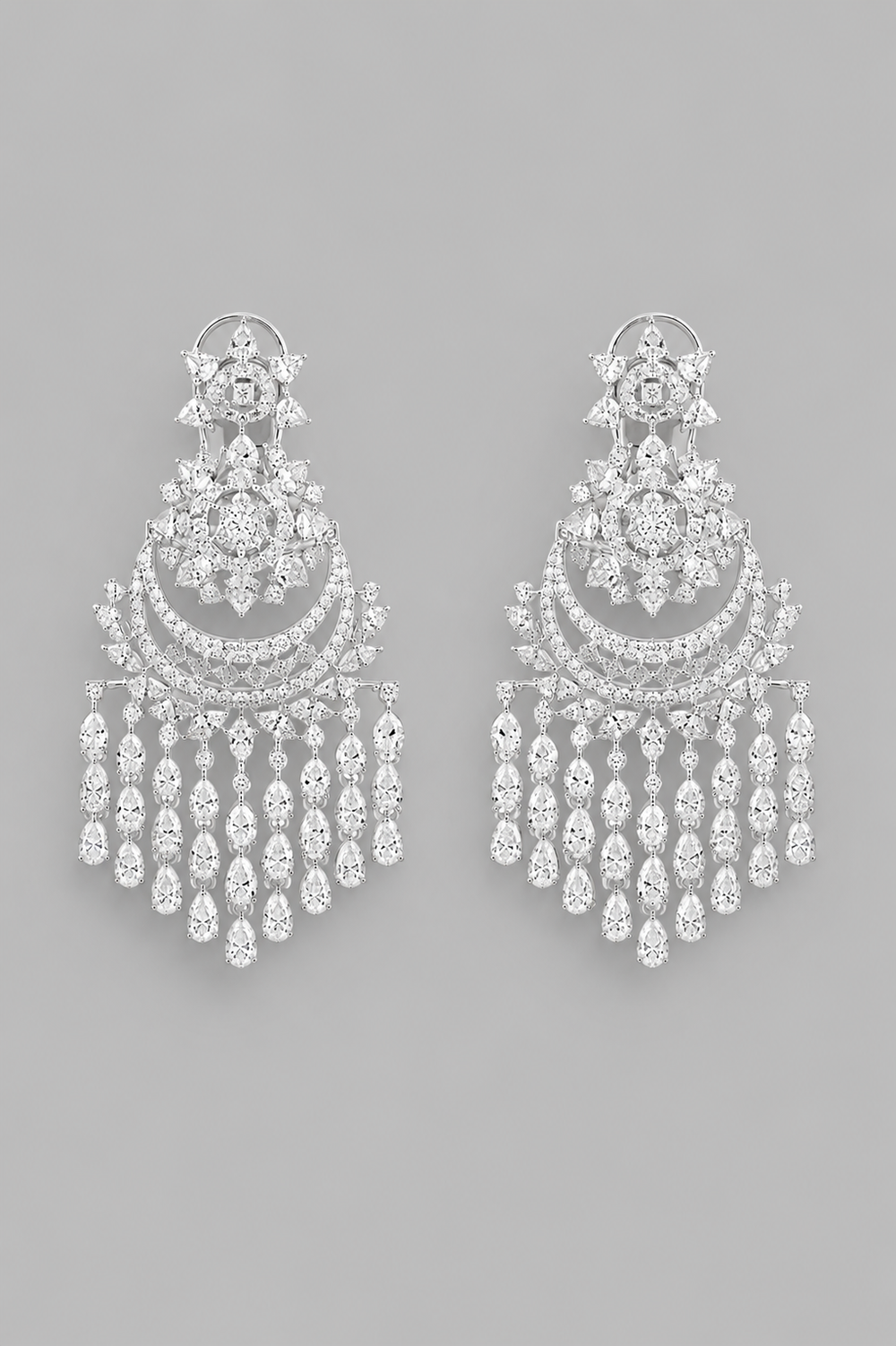 Eshita White Finish Diamond Earrings - alternate view