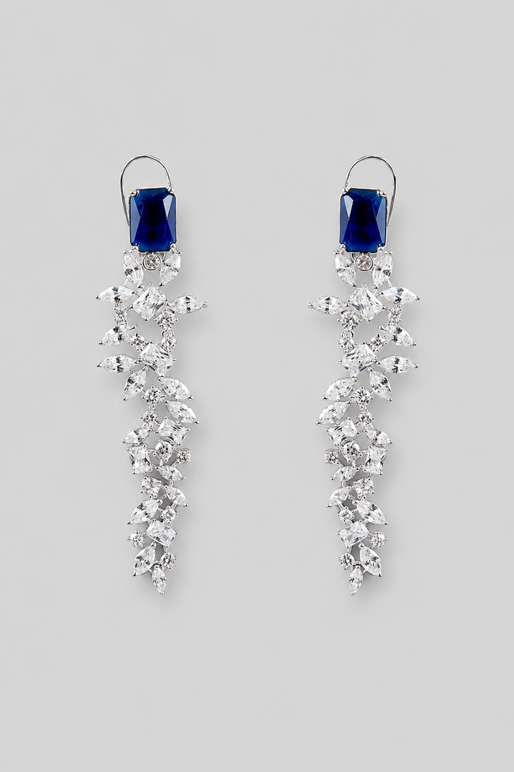 Iraaya Sapphire White Finish Diamond Earrings - alternate view