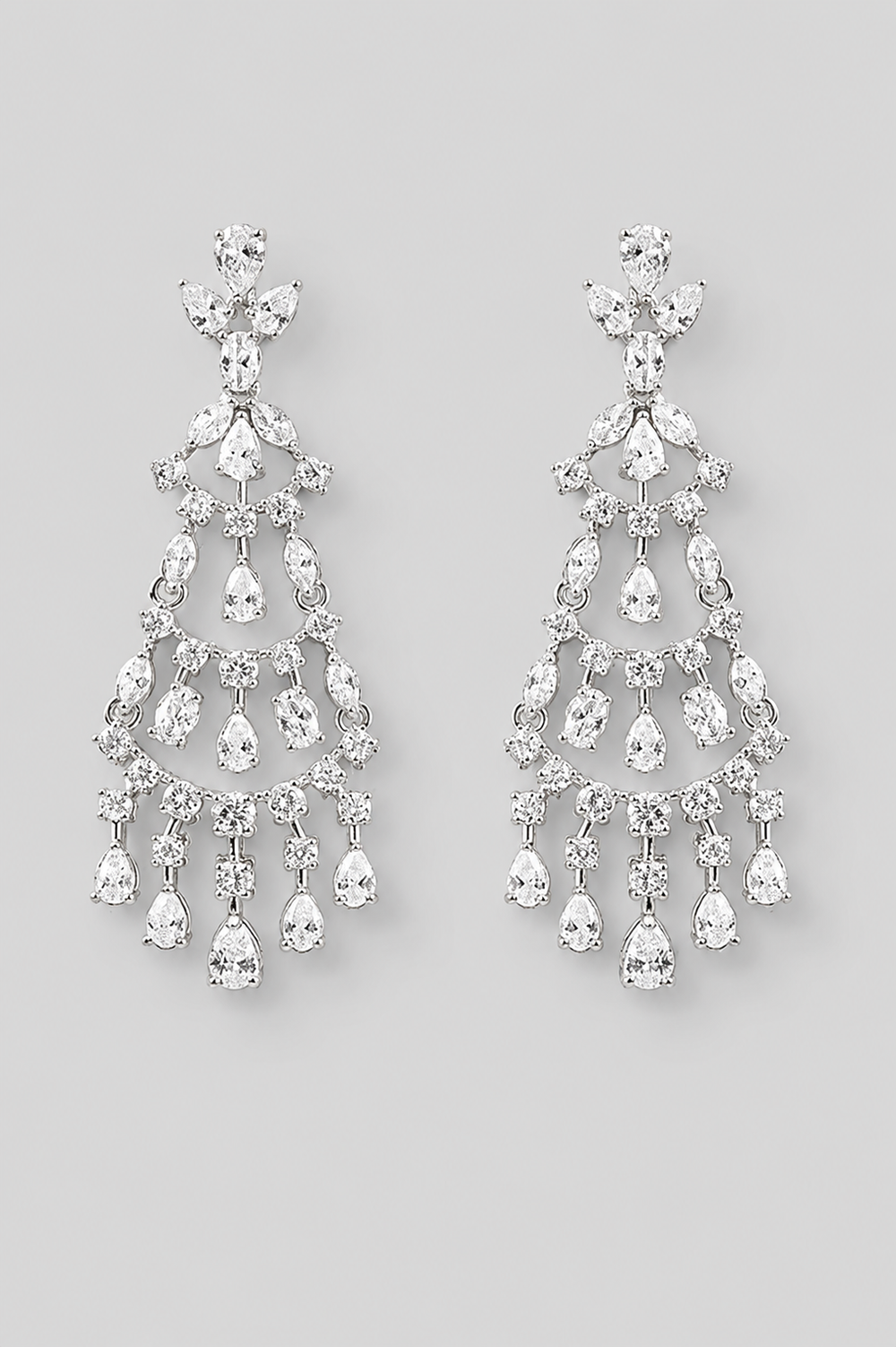 Mahira White Finish Diamond Earrings - alternate view